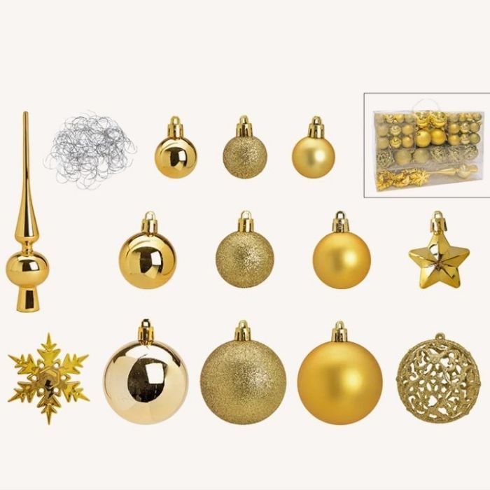 111 Kunststoff Gold aus Set Weihnachtskugel-Set